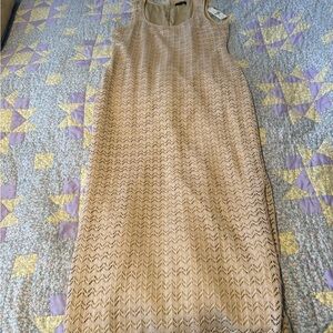 Chic Tan Sleeveless Midi Dress